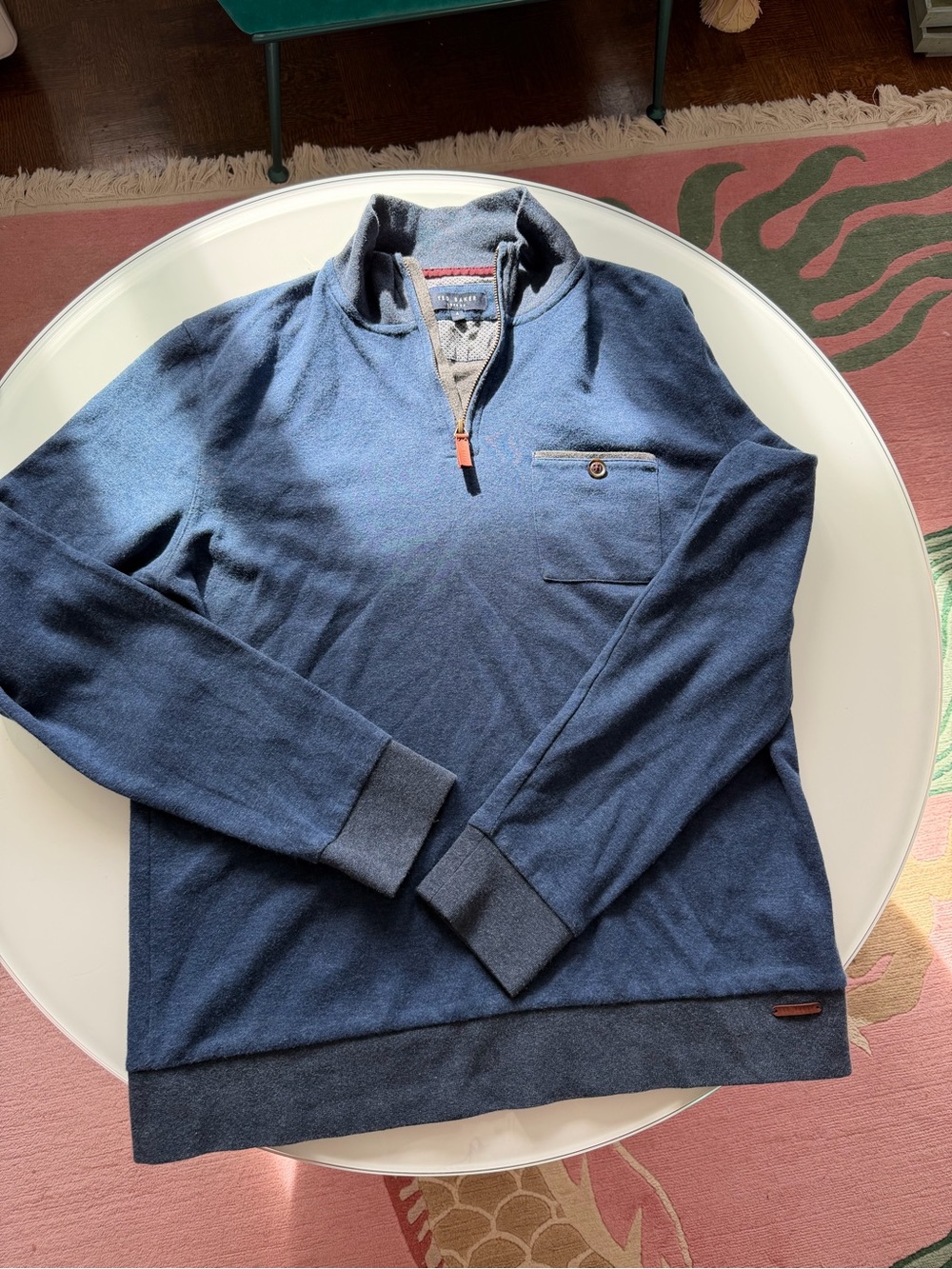Ted Baker Navy Half-Zip Pullover Sweater